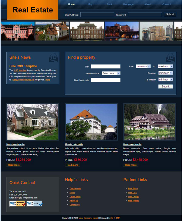 房地产CSS网页模板
